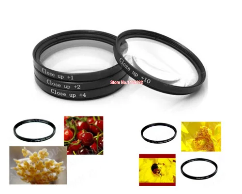 

4 pcs 58mm 58mm Macro Close up +1 +2 +4 +10 SLR Lens Filter Kit Set For 58mm lens filter Camera