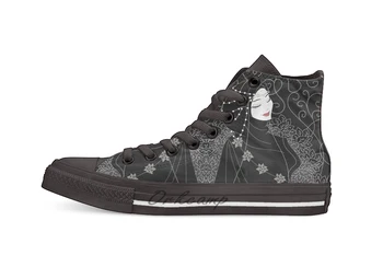 

Lady in Black Casual High Top Canvas shoes sneakers For Drop shipping