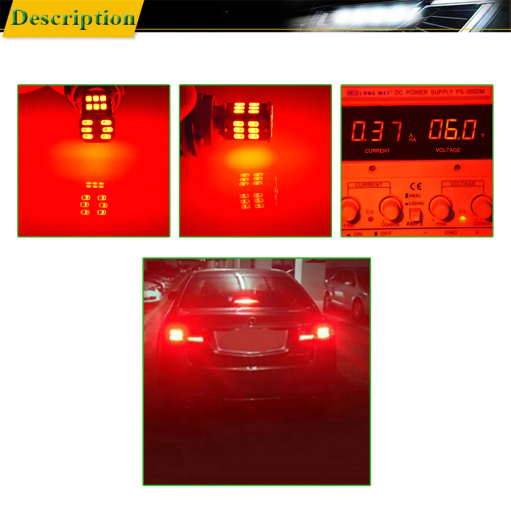2X1156 BA15S 1157 BAY15D BAU15S BA15D автомобиль свет 5630 smd мотоциклов тормозной обратного лампы сигнальные лампы Белый желтый красный 6 V - Испускаемый цвет: Красный