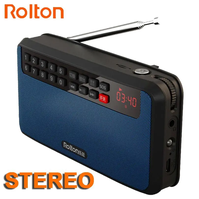 

RoltonT60 MP3 Stereo Player Mini Portable Audio Speakers FM Radio With LED Screen Support TF card Playing Music LED Flashlight