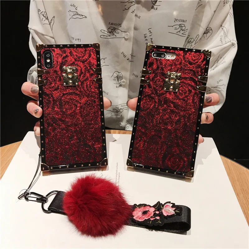 

Fashion Square 3D Rose Metallic Flash Wristband Cover for Samsung Galaxy A30 A50 A10 A20 A70 M10 M20 M30 J4 J6 Plus Soft Cover