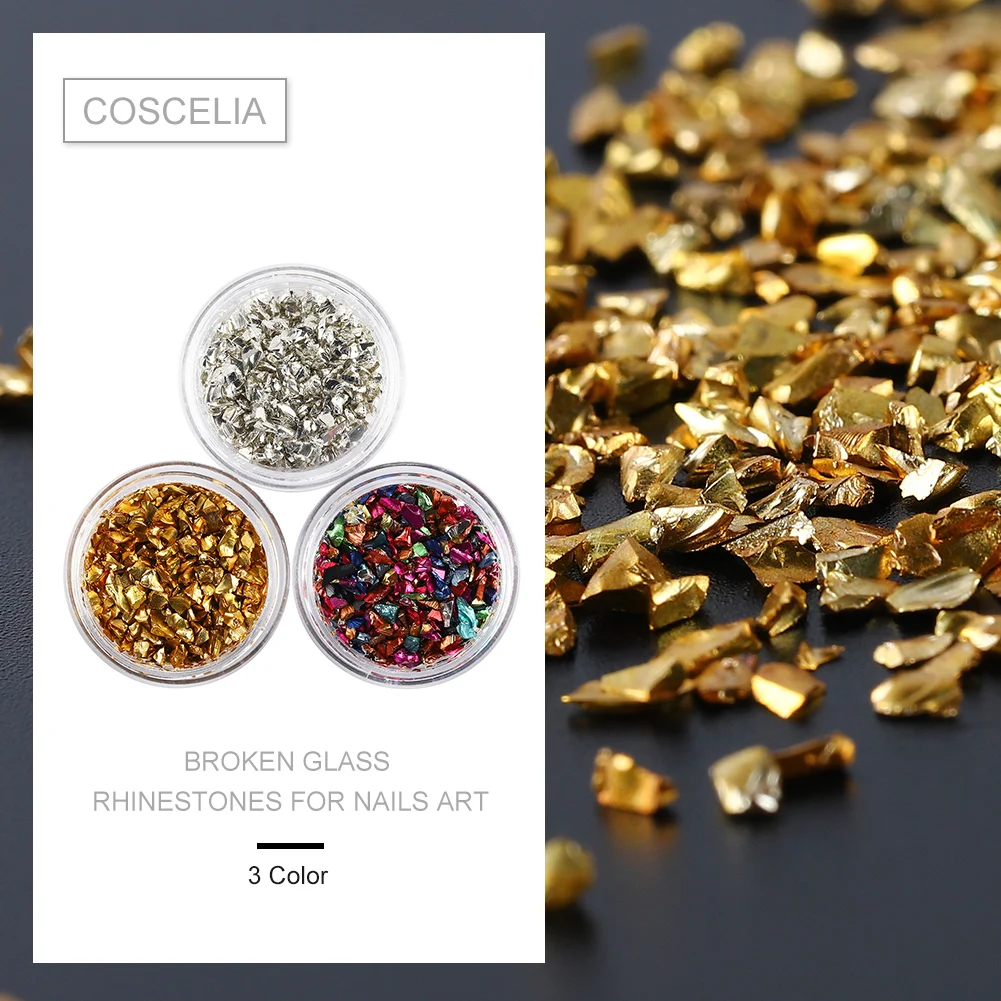 Broken Glass Rhinestones for Nails Gems Nail Art Rhinestones Mix Rhinestone 3d Nail Art Decorations Stones for Nail