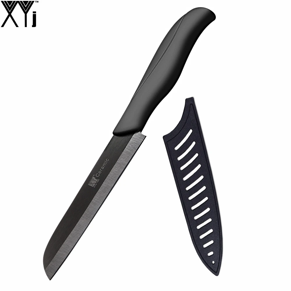 Sharp Blade Ceramic Knife 4 Inch Santoku Kitchen Knife XYj Brand Black