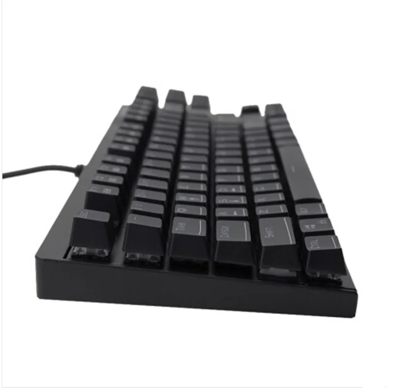 Бесплатная доставка Lenovo mk100 87 ключ механическая клавиатура черный синий оси