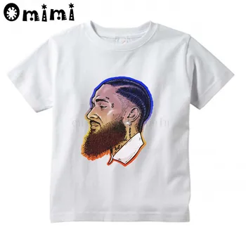 

Kid Hot Rapper nipsey hussle Print Short T shirt Boy/Girl Harajuku Hip Hop Short Sleeve T shirt Cool 2PAC streetwear,ooo4570