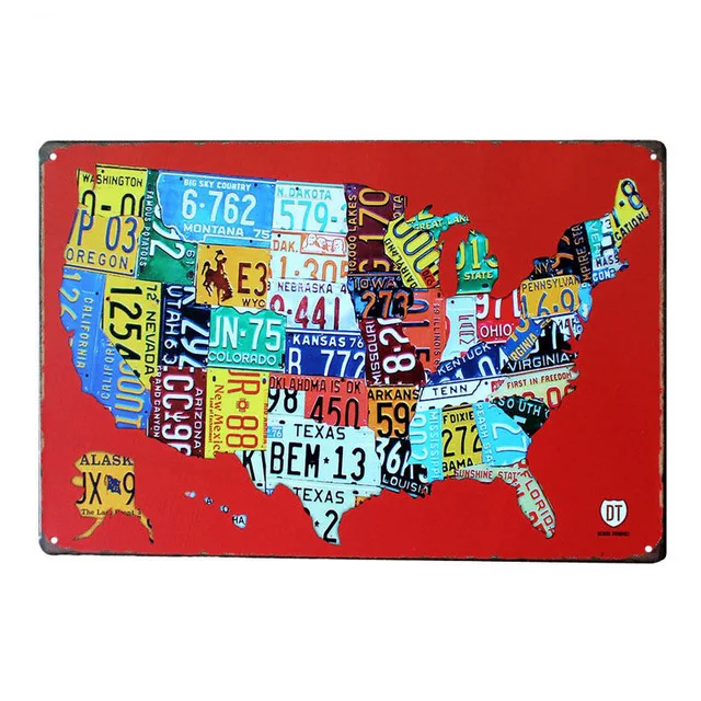 US Route 66 винтажная жестяная вывеска металлическая пластина Железный постер в стиле ретро подарок Бар паба друг украшения для стен ресторана дешевые - Цвет: 11