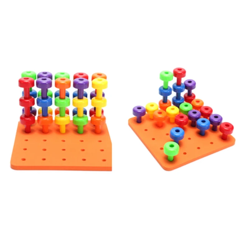 New Educational Montessori Children Puzzle Peg Board Baby Toys Mushroom