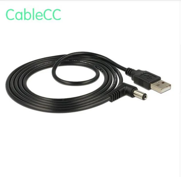 

USB 2.0 A Type Male to Right Angled 90 Degree 5.5 x 2.1mm DC 5V Power Plug Barrel Connector Charge Cable 80cm