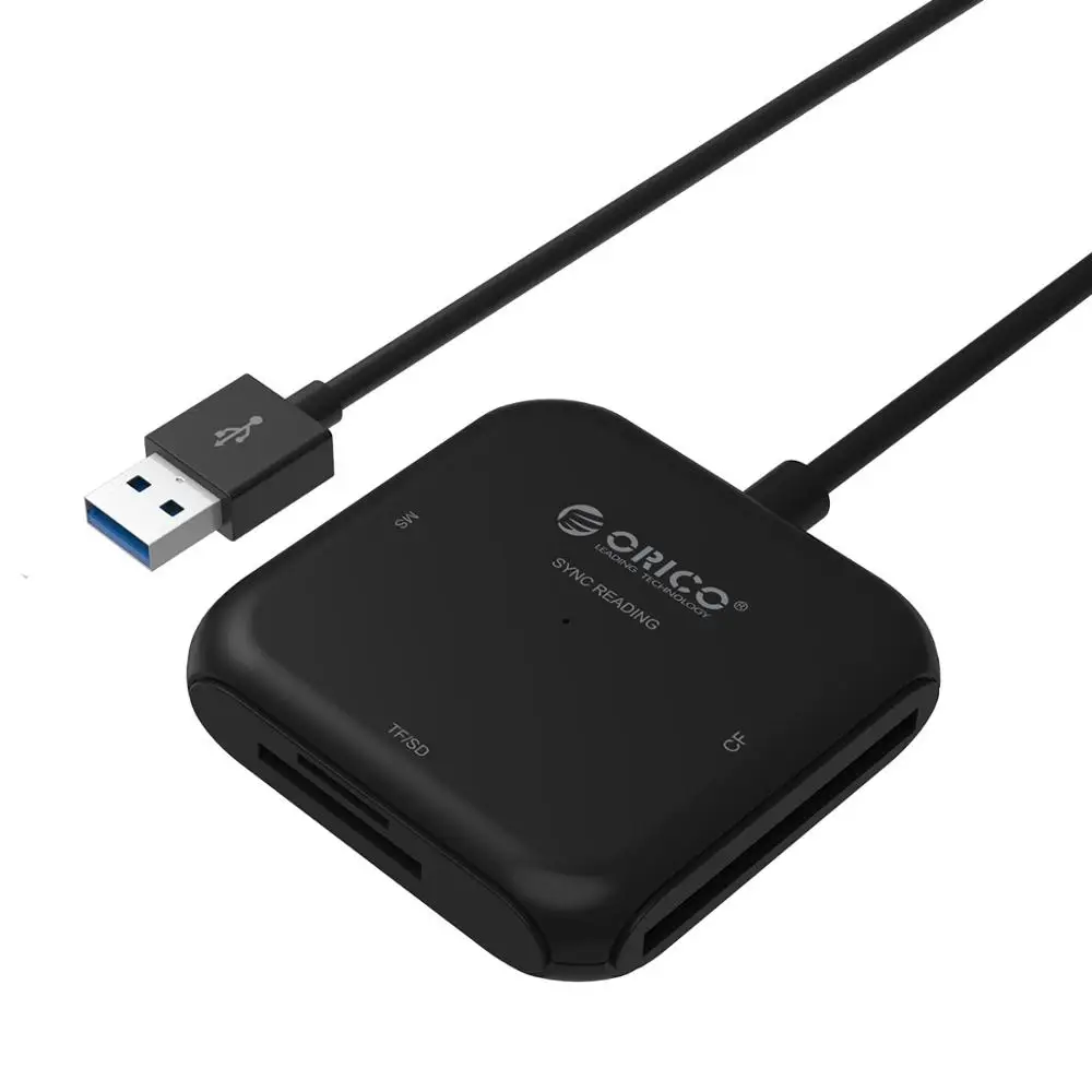 ORICO 4 в 1 USB 3,0 смарт-кард-ридер флэш мульти-карт памяти для TF/SD/MS/CF 4 карты одновременно чтения и записи-CRS31A - Цвет: Black