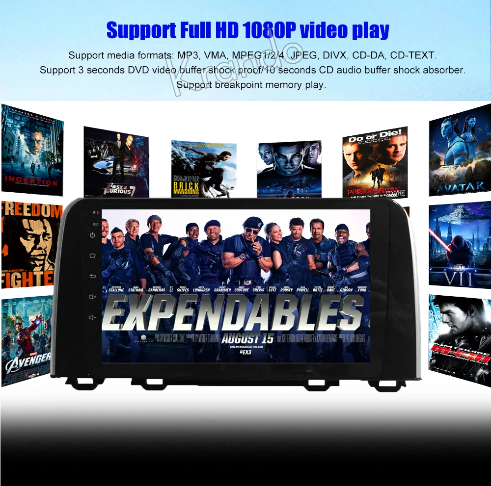 Cheap Krando Android 8.1 9"Full touch Big screen car Multimedia player for Honda CRV 2017+ navigation system radio gps wifi Bluetooth 12