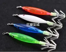 5pcs 7cm Luminous Squid Jigs Hook Hard Fishing Lures Baits Squid jig Hook Artificial Bait Fake Lure Tackle Accessories 1pc 50g 1 8oz salty rubber jigs bottom madai jig with rubber hook squid trolling fishing lures snapper jigs