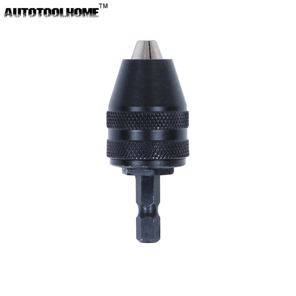

AUTOTOOLHOME 0.5-8mm 1/4" Keyless Drill Chuck Hex Shank Screwdriver Impact Driver Adapter Mini Drills Chuck Grinder Converter