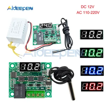 

W1209 DC 12V AC 110-220V Thermostat Temperature Controller Incubation Switch Heat Cool Temp Thermo Module Red Blue Green White