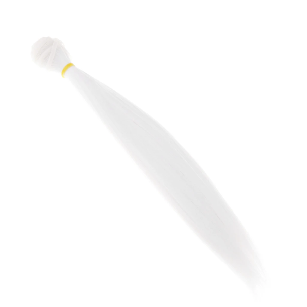 25x100cm Straight Hair Heat Resistant Doll Hair Doll Making Supplies Hair Wigs BJD Doll Hair Wig - White