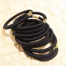 Hot 10 Pcs Preto Das Meninas Elásticas Laços de Cabelo Pulseiras de Corda Banda Rabo de Cavalo Titular Scrunchie 77IF