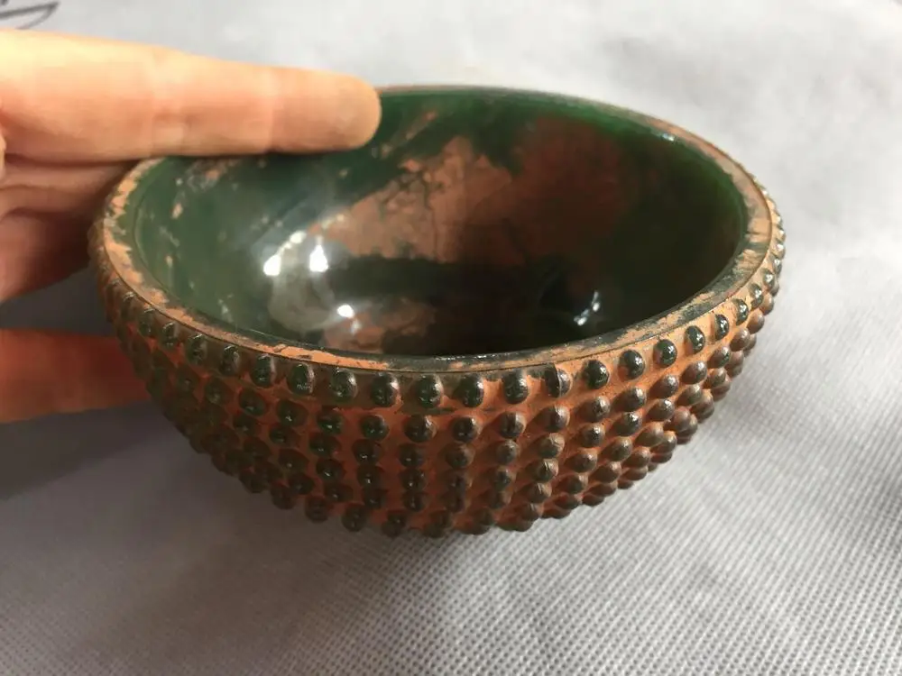 Chinese Old objects jade Bowl Ornaments Sculpture From the countryside