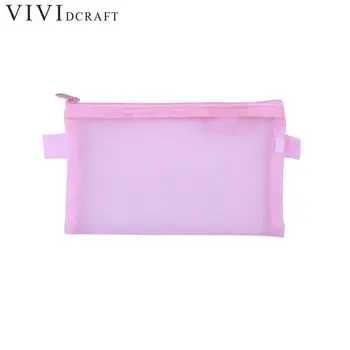 

New Practical 6 Colors File Holder Transparent Simple Mesh Cosmetic File Storage Case Zipper Bag Pouch Organizer Office School
