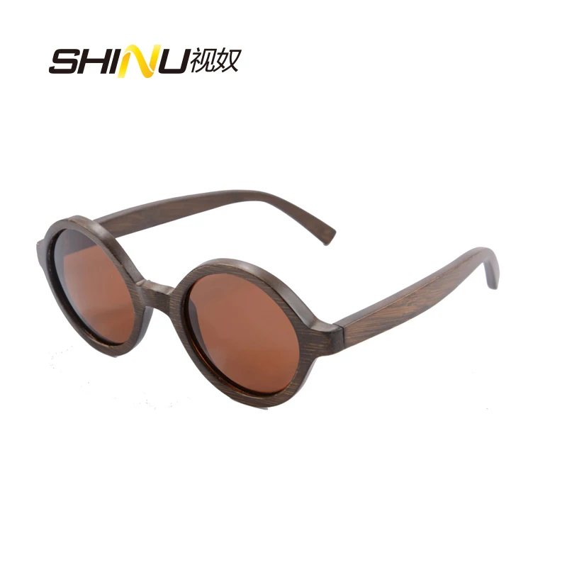 

retro round wood bamboo sunglasses women men polarized glasses new fashion Sun glass 6019