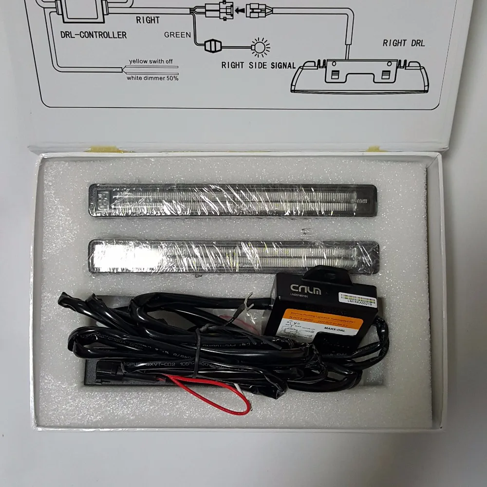  CNLM High quality 2X car drl Daytime Running Light front daylight LED fog lamp guide waterproof dim - 32736839311