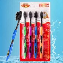 4 шт. зубная щетка из черного бамбукового угля, уход за полостью рта, мягкая нано зубная щетка, набор для ухода за зубами, Мягкая зубная щетка для ухода за полостью рта