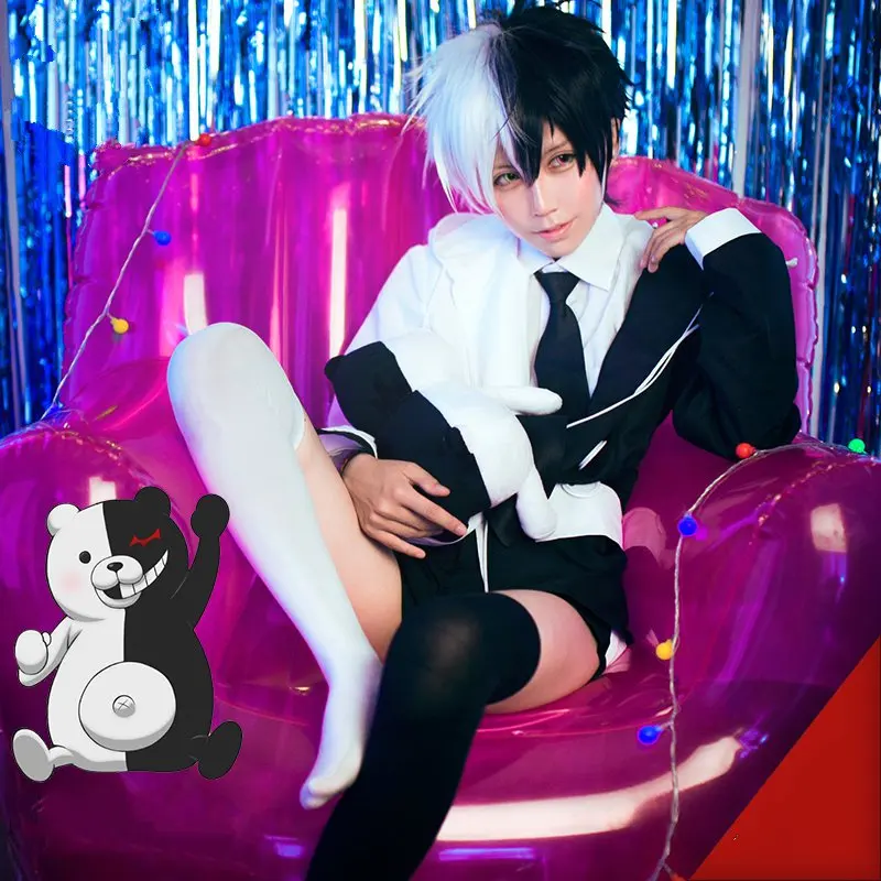 

Danganronpa Monokuma Cosplay Costume Dangan-Ronpa Trigger Happy Men & Women Uniform Halloween Costumes