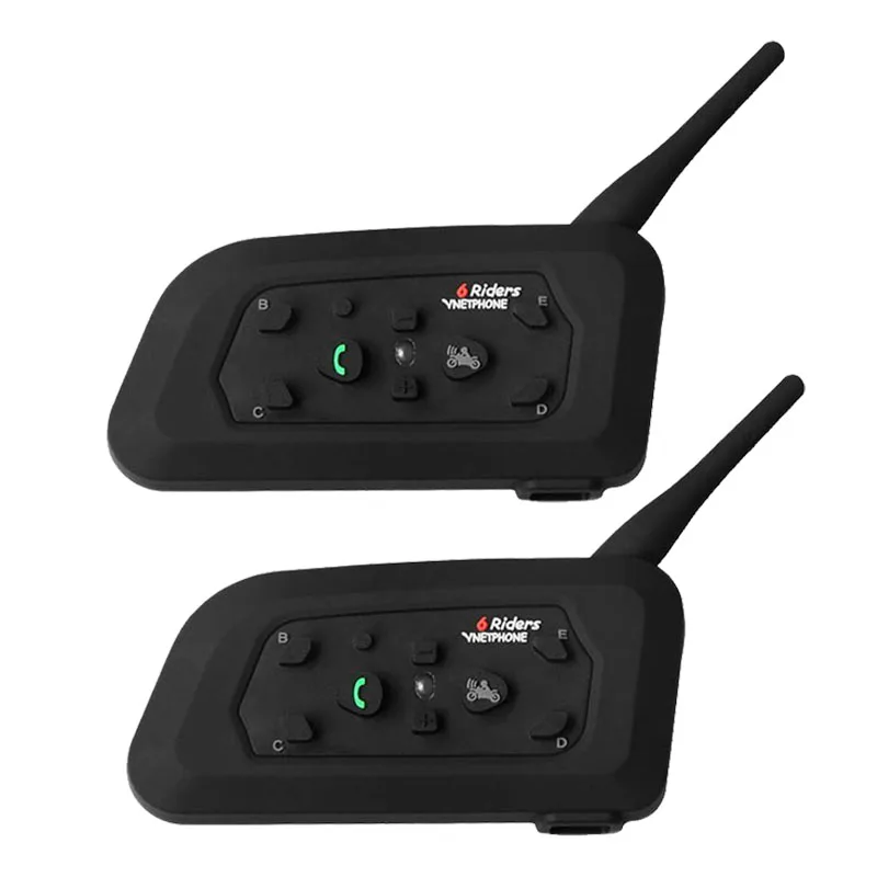 2set 1200M Motorcycle Bluetooth Helmet Intercom 6 riders BT Wireless Waterproof Interphone Headsets MP3