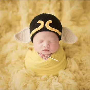 

Newborn Baby Photography Props Accessories Baby Hats Caps Infant Knit Hat Piggy Cap Set Baby Photo Accessory Newborn Photo Props