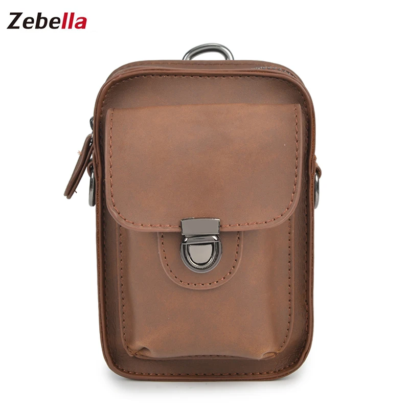 

Zebella Men Waist Bag Leather Retro Fanny Pack Multifunction Adjustable Belt Belt Bag For Men Travle Phone Bag