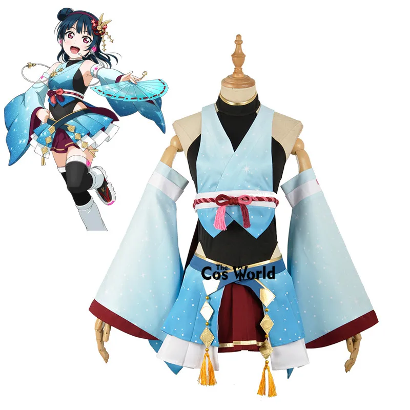 Платье-кимоно Yukata Love Live Sunshine Aqours Tsushima Yoshiko Yohane Rally Racing костюмы для косплея аниме |