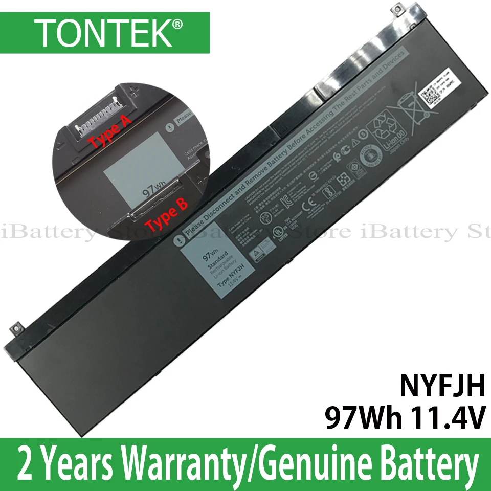 

97Wh New Genuine NYFJH Battery For DELL Precision 7730 P47F 7530 P34E Series