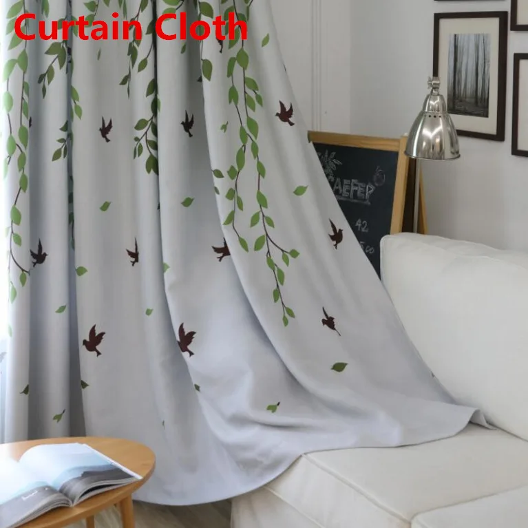 Деревенские шторы для гостиной с изображением ивы птиц, вуаль, тюль, занавески на окно, для спальни, кухни, отвесная ткань, занавески T& 207#30 - Цвет: Curtain Cloth