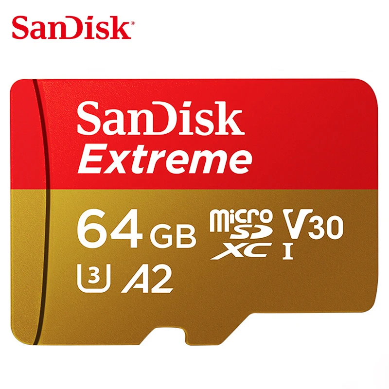 Карта памяти SanDisk Extreme 32 Гб UHS-I microSDHC V30 4K UHD micro SD карта microSDXC 64 Гб U3 скорость чтения до 100 МБ/с./с TF карта