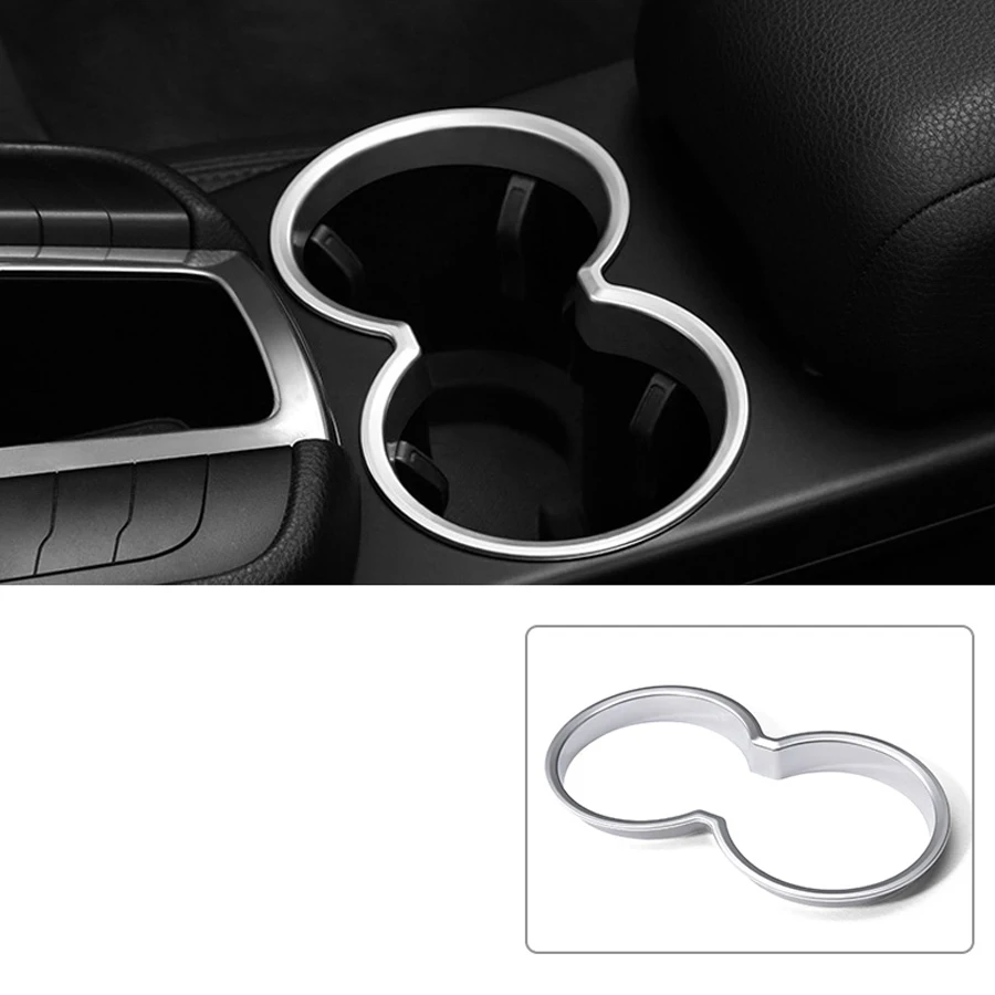 

ABS Chrome Car Cup Holder Trim Car Styling For Porsche Macan 2014 2015 2016 2017 Accessories