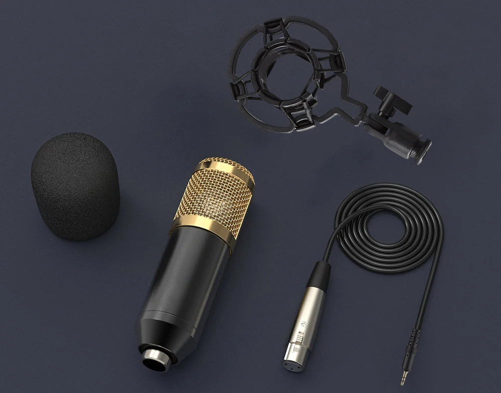GEVO BM 800 Condenser Microphone For Computer Wired 3.5mm XLR Cable With Shock Mount Studio Microphone For PC Karaoke BM800 Mic 14