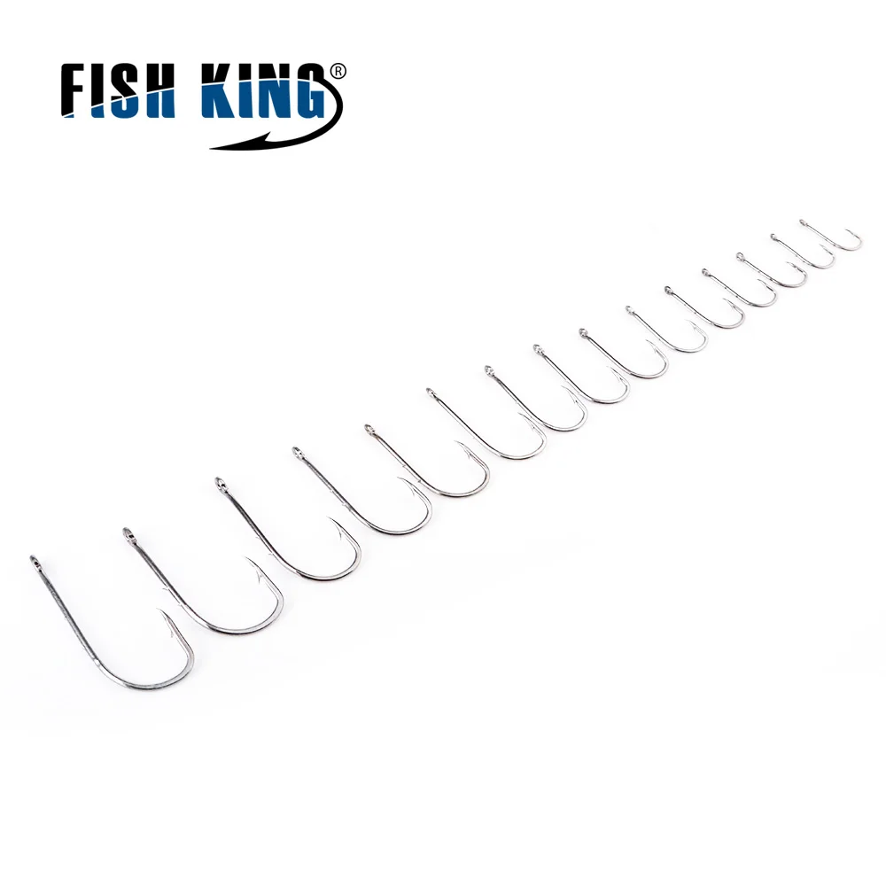 FISH KING рыболовный крючок 100 шт./лот 2 вида цветов с бородкой длинным хвостовиком 1 # 10