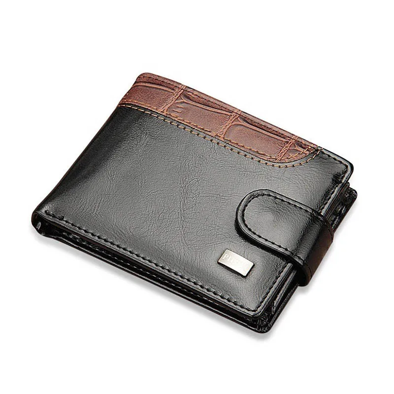 

Brand Patchwork Men Wallets Short Male Purse With Coin Pocket Card Holder Trifold Wallet PU Leather Men Clutch Money Bag.
