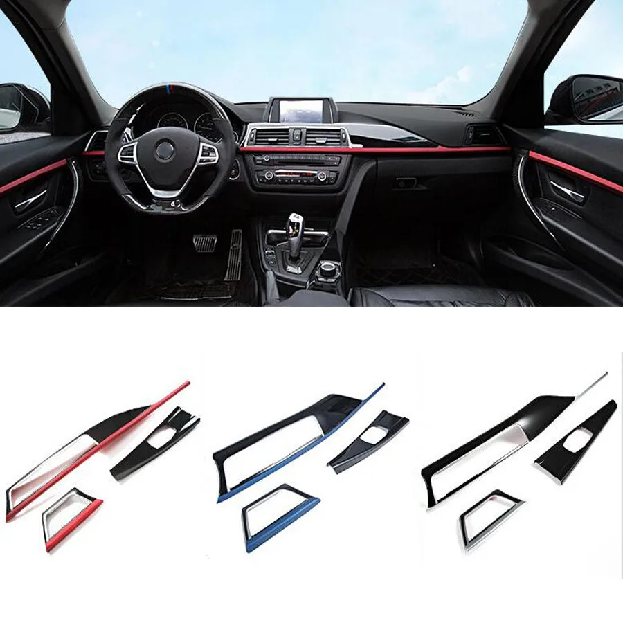 

3Pcs Car Front Console Panel Air Vent Frame Trim Multimedia Switch Styling Cover For BMW 3 4 Series F30 F34 GT 316li 320li 13-17