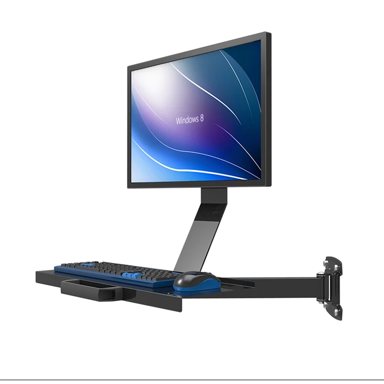 Full Motion Wall Mount Ergonomic Sit Stand Workstation PS Stand Swivel
