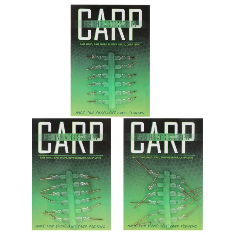 

12 Pcs/Bag Carp Fishing Straight Hook Bait Screw Accessories With Silicone Ring