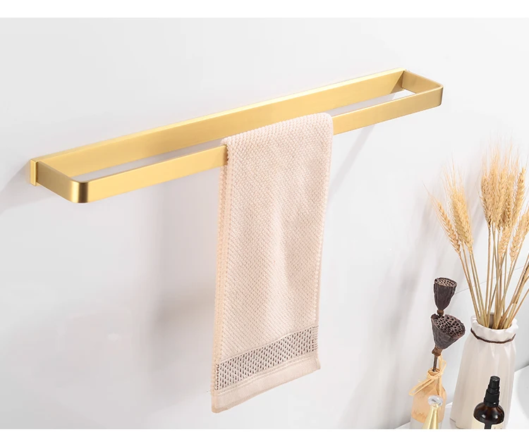 Bathroom Towel Holder Gold Brass Towel Rack Hanging Holder Wall Mounted Towel Bar Robe Hooks Toilet Paper Holder Bathroom Shelf