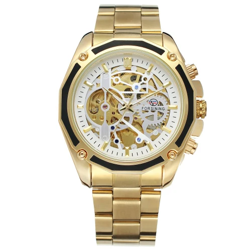Часы для мужчин FORSINING Relogio Masculino скелет автоматический заводчик для часов для мужчин s часы лучший бренд класса люкс механические золотые наручные ч - Цвет: type1