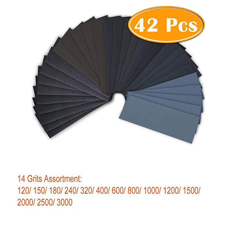 Buy Coceca 48pcs Wet Dry Sandpaper 120 to 3000 Grit Sandpaper Sheets 9x3.6  Inches Sandpaper Assortment for Craft, Wood Furniture Finishing, Metal  Sanding and Automotive Polishing Online in Indonesia. B07H3QLVZQ