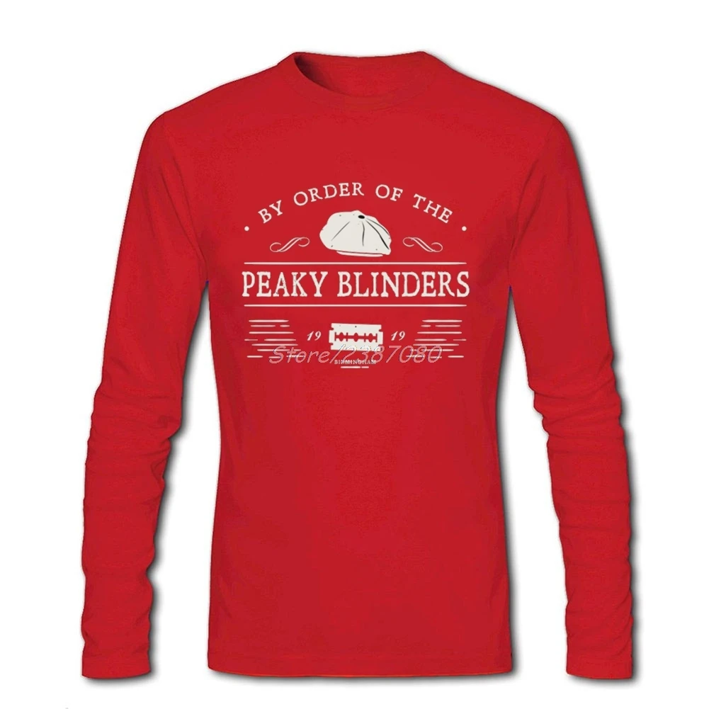 Peaky Blinders футболка с длинным рукавом мужские футболки новые хлопковые Забавные футболки с круглым вырезом для отдыха - Цвет: Красный