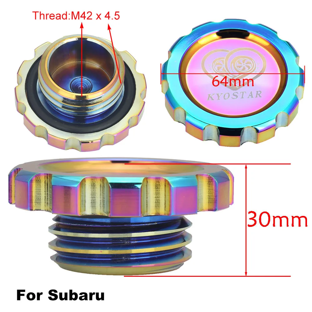 Титановый Горящий синий масляный колпачок Радужный масляный наполнитель крышка Нео хром моторный топливный бак Крышка для Honda для toyota, Subaru - Цвет: Neochrome-Subaru