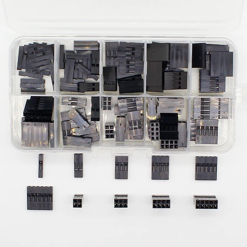 115 шт. наборы Dupont с коробкой 1P/2P/3P/4P/5P/6P/2*2/2*3/2*4/ 2 * 5Pin корпус пластиковый терминал