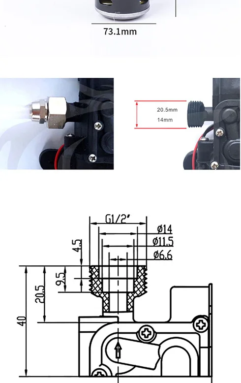 Электрический 12V 24V 100 Вт высокой мощности Давление самогрунтовой водный насос Давление переключатель обратный клапан Тип для разливочная машина