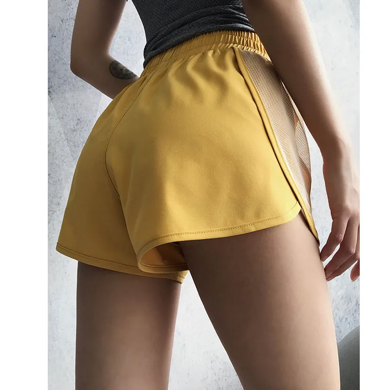 Женские летние спортивные шорты летние лоскутные сетчатые шорты для йоги шорты для бега фитнес быстросохнущие шорты для талии женские спортивные шорты