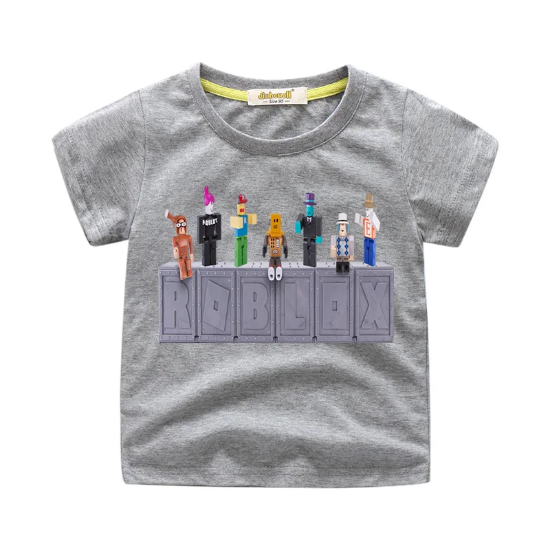 2018 Baby Summer New Roblox Game Design Tee Tops Costume For Children Short T Shirts Boy White Casual Tshirt Grils T Shirt Wj089 - 