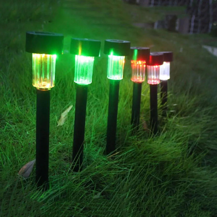 

10PCS/Lot Solar Garden Light Outdoor Lawn Pillar Lamp Spike LED Lights Spot Light Landscape Yard Path Lawn Solar Lamp 7 Colors #