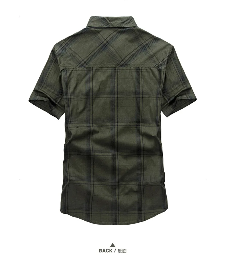  Plus Size 5XL 100% Cotton Chemise Homme Original Brand Clothing Men Chemise Homme Plaid AFS JEEP Sh
